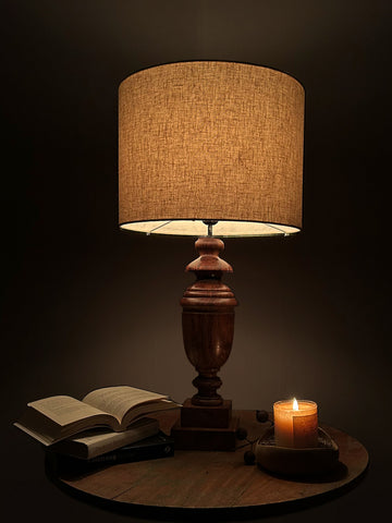 Colonial table Lamp with Natural Shade