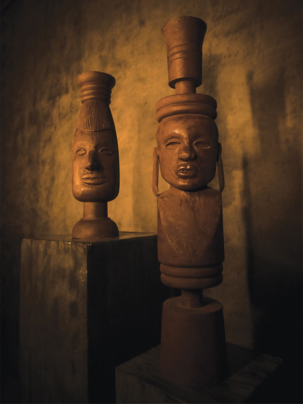 Wooden Carved African Faces