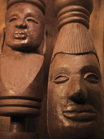 Wooden Carved African Faces